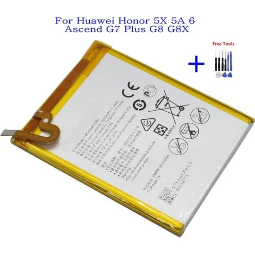 1x 3100 mAh Replacement Battery HB396481EBC For Huawei Honor 5X 5A 6 Ascend G7 Plus G8 G8X Bateria Batterie + Repair Tools kit