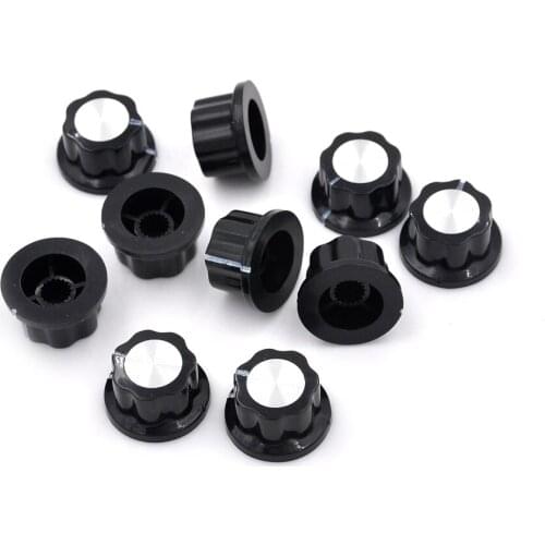 10pcs/pack MF-A01 A01 Potentiometer Bakelite Governor knob Material Plastic Metal Black Potentiometer Knob Rotary Cap