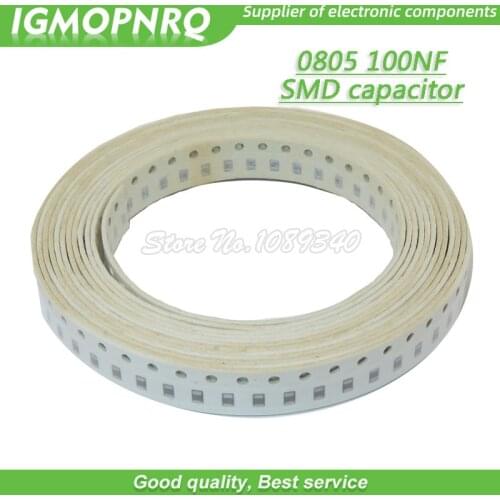 100pcs 100nF 0805-100nf X7R Error 10% 50V 0805 0.1UF 104 SMD Thick Film Chip Multilayer Ceramic Capacitor 0805-100nf