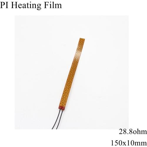 50x10mm 12V 10W PI Heating Film Plate Polyimide Electric Heated Panel Pad Mat Electrotherma Flexible Adhesive Foil Oil Heater