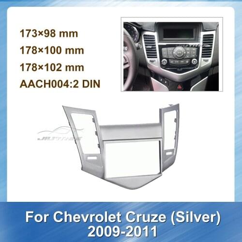 2 Din Car Radio Fascia Audio Frame For Chevrolet Cruze Silver 2009-2011 Car Stereo Panel Dash Mount Trim Installation Kit Frame