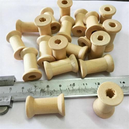 20pcs Wooden Empty Thread Spools Reels Bobbins for Sewing Ribbons Craft 27X16mm