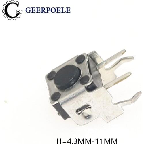 20 pcs/lot 6*6*4.5mm-11MM Side Insertion Half Bracket Push Button Switch Micro Tactile Tact Switch Direct Patch Self-Reset