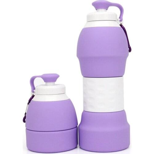 2018 travel portable telescopic silicone kettle Outdoor sports silicone folding cup Folding telescopic water bottle