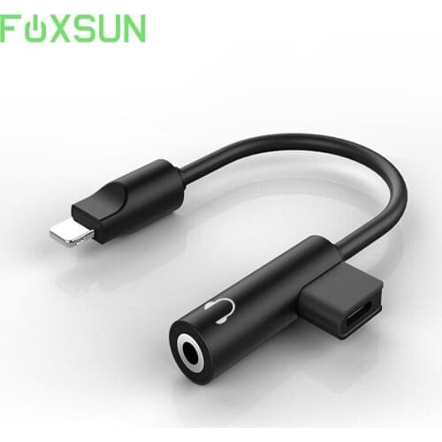 FOXSUN 2 in 1 for Lightning to 3.5mm Headphone Jack Adapter and Charger for iphone 7/7 plus/ iphone 8/8 plus/ iphone X 10