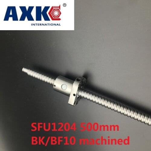 Axk Free Shipping 1 Pc 12mm 1204 Ball Screw Sfu1204 500mm Plus 1pc Rm1204 Ball Nut Cnc Parts Bk/bf10 End Machined