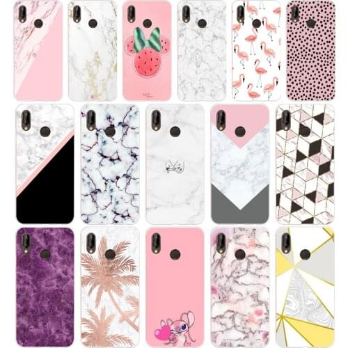 339FG Marble Soft Silicone Tpu Cover Case for huawei Mate P20 P30 Llte Pro Y6 Y7 2019