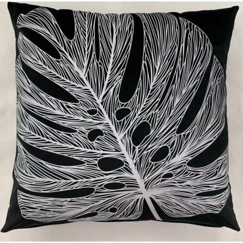Decorative Sofa Pillowcase Printing Home Decor Velvet Plant Leaves Embossing Printed Cushion Cover
