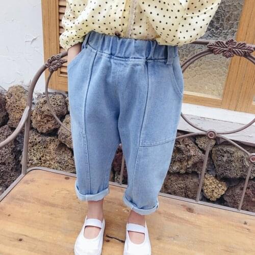 Baby Jeans Pockets Jeans Girl Spring Autumn Kids Jeans Girls Casual Style Girls Clothes