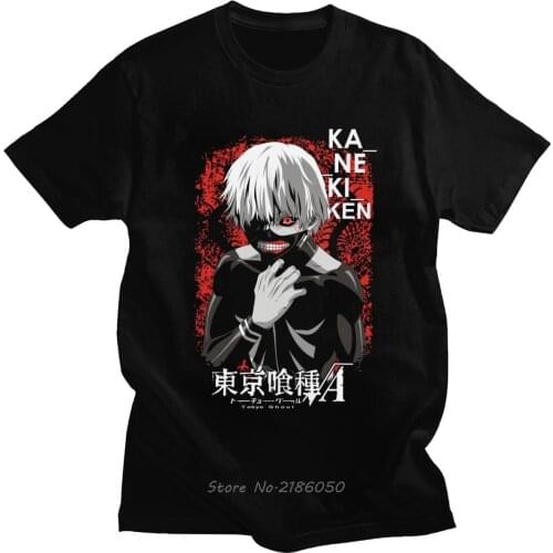 Tokyou Ghoul Kaneki Ken T Shirt Men Cotton Casual T-shirt O-neck Short Sleeve Japan Anime And Manga Tee Tops Harajuku Gift