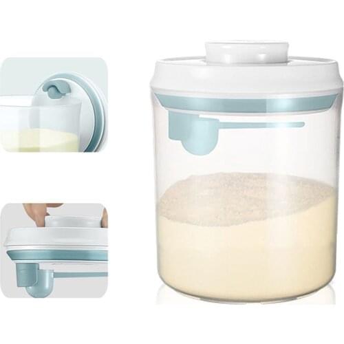 1500ml Leakproof Food Storage Box Bpa Free Plastic Airtight Sealed Milk Powder Dispenser with Spoon Waterproof Snack Container