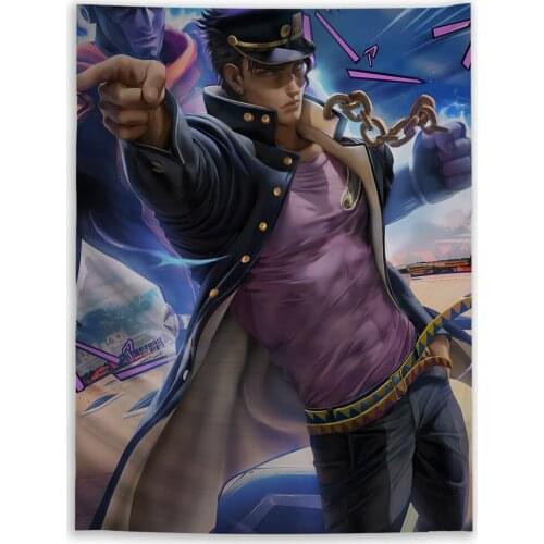 JoJos Bizarre Adventure Kujo Jotaro Tapestry Art Wall Hanging Sofa Table Bed Cover Home Decor Poster A0659