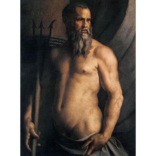 TOP ART # Portrait of Andrea Doria as Neptune Poseidon PRINT painting on canvas-- free ship cost