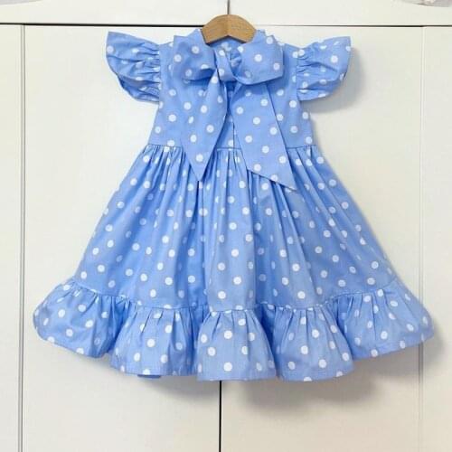 Summer Baby Girl Princess Dresses Infant Kids Baby Girl Polka Dot Clothes 3-8 Years Pleated Princess Children Casual Clothing