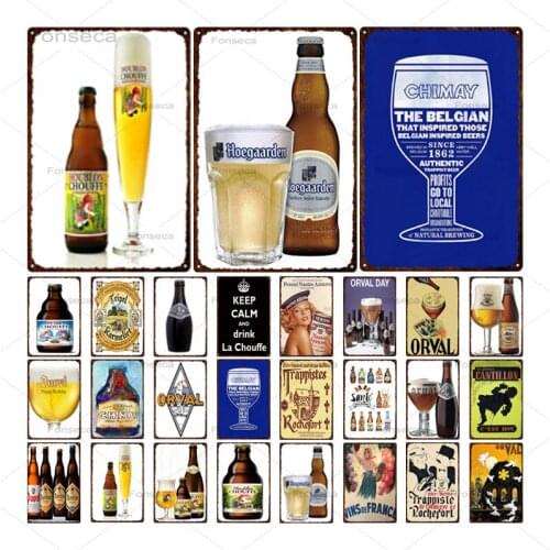 Belgian Beer Metal Signs Plaque Vintage Kitchen Wall Art Music Bar Home Restaurant Decoration Iron Painting 30X20CM