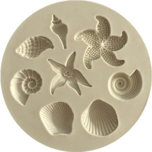 Starfish Cake Mould Ocean Biological Conch Sea Shells Chocolate Cake Silicone Mold DIY Chocolate Mold Kitchen Cake Tools SN1055