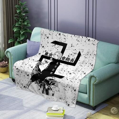 AnimeTokyo Revengers Mikey Draken Soft and comfortable pattern blanket flannel printing blanket for sleeping and nap