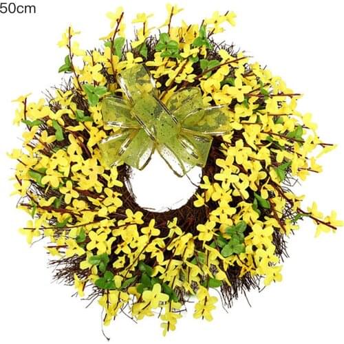 Wall Hanging Door Home Decoration Wreath Artificial Flowers Garden 40 Cm Winter Jasmine
