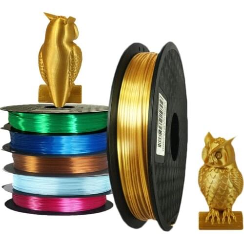 Silk PLA 3D Printer Filament 1.75mm 0.5KG Shiny Silk PLA 3D Filament 500G Black White Rainbow PLA Printing Material
