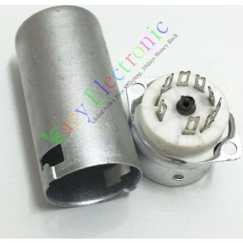 Wholesale and retail 50pc 9Pin Vacuum tube Socket with 55mm Aluminum Chassis for 12AX7 12AU7 ECC82 free shipping