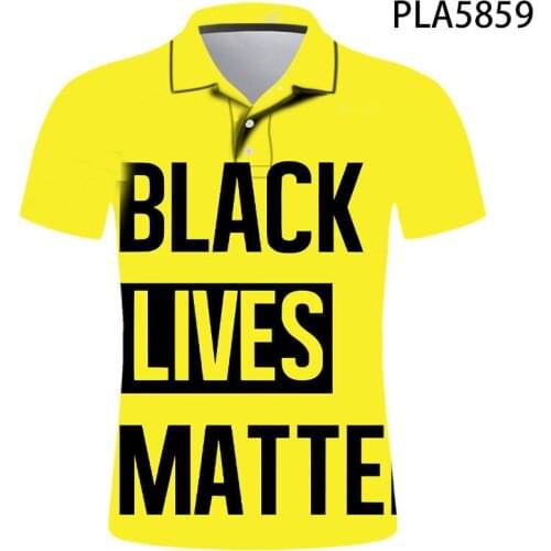 New Fashion Men Polo Shirt Summer Short Sleeve Black Lives Matter BLM 3D Printed Casual Streetwear Polo Homme Ropa Harajuku Tops