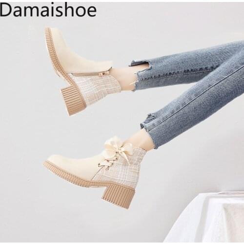 High Heel Boots Female Winter 2021 New Versatile Korean Style Short Tube Martens Boot Female Autumn and Winter Boot Female Boots