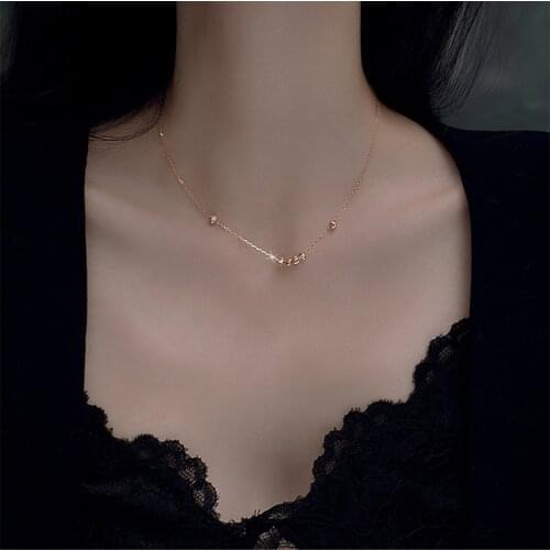 Modern Jewelry Bead Pendant Necklace Delicate Temperament Simply Deign Chain Necklace Hot Selling For Girl Lady Gifts