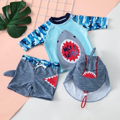 Sunscreen Quick-drying Suit Swimming Trunks Medium And Large Children Split Boys' Swimwear Korean 1~14Year Two Pieces Swimsuits