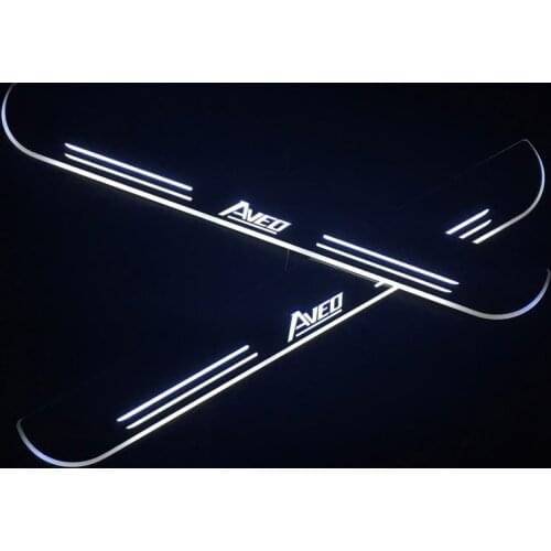 SNCN LED Car Scuff Plate Trim Pedal Door Sill Pathway Moving Welcome Light For Chevrolet Aveo 2015 2016 2017 2018 Badge Emblem