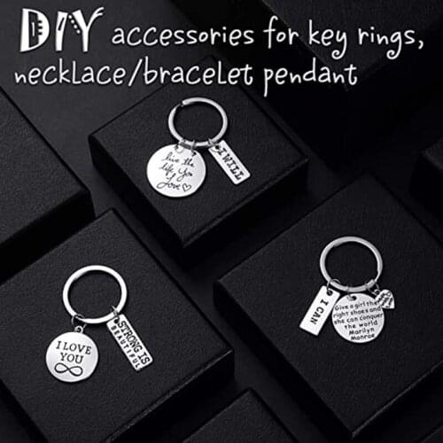 T5UF 259 Pieces Motivational Keychain Accessories Set Inspirational Words Charms with Open Jump Rings Key Rings for Various DIY