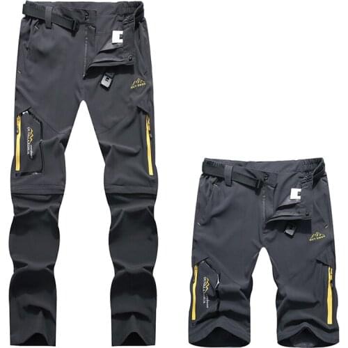 Outdoor Summer Mens Trousers High-quality Thin Quick-drying Climbing Pants Detachable Stretch Two-section Pants Loose Overalls