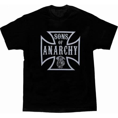 Unique Sons of Anarchy Iron Cross Printed T-Shirt. Summer Cotton Short Sleeve O-Neck Mens T Shirt New S-3XL