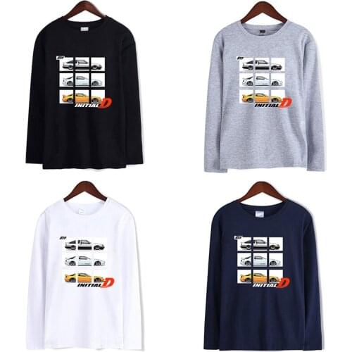 Spring Autumn Initial Drift T-shirts Fashion Men Women T Shirts Casual Tee Shirt Long Sleeve Sports T-shirt Sweatshirts Tops 4XL