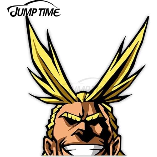 JumpTime 13 x 10.8cm Mights Peek Peeking Peekers Window Vinyl Car Bumper Anime Stickers Academia Car Sticker Waterproof Decal