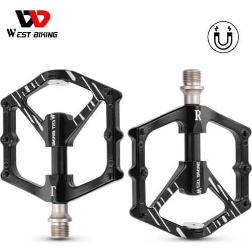 WEST BIKING Ultralight Bike Pedals Aluminum Alloy Cr Mo Axle Spindle Anti-slip 9/16" Cycling 3 Sealed Bearing CNC Bicycle Pedals