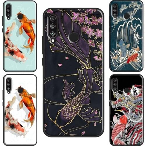 Japanese Koi Fish Case For Huawei Nova 5T P20 P40 P30 Lite Mate 10 P Smart 2019 Y6 Honor 9X 8X 8A 10i 20