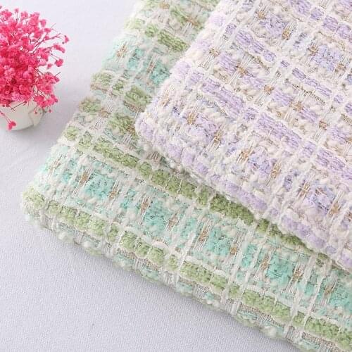 100X145cm Green Tweed Fabric Metallic Woven For Sewing Dress Coat Tela DIY Crafts Woolen Clothing Needlework Materials Costura