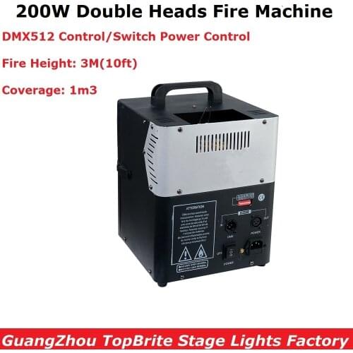 200W DMX512 Fire Machine Stage Lighting Effect Equipments Professional Double Heads Fire Machine Perfect For Party Wedding Shows