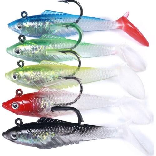 5Pcs Soft Lure Sinking Fishing Wobbler 8cm 11.5g / 10cm 20g Swimbait Artificial Bait Bass Tackle Jigs Crankbait Fishing Tool