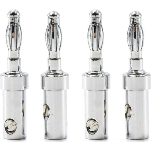 8Pcs Rhodium Plated Audio Grade Speaker Cable Connectors Banana plug without logo