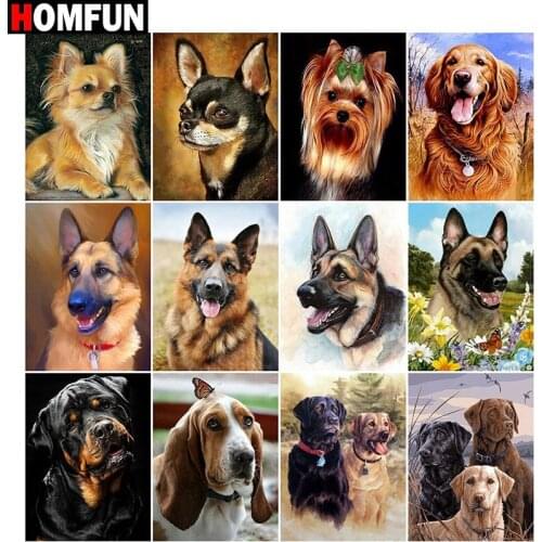 HOMFUN Full diamond Painting "Animal dog" Resin Drill Embroidery 5D Diy Diamond Painting Handmade Cross Stitch gift