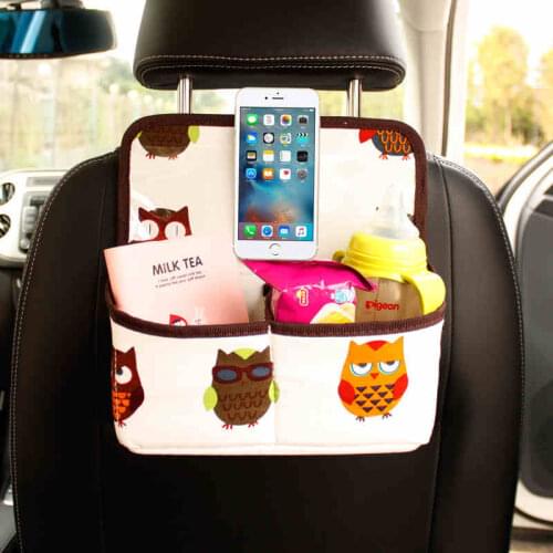 Car organizers high quality double warp/weft canvas for children the backseat organizers children Organizador auto parts