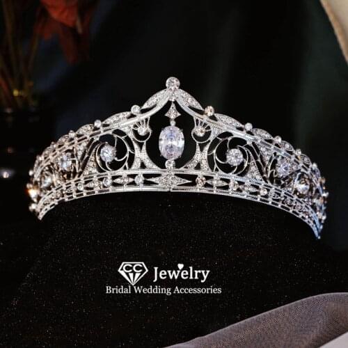 CC Vintage Crown Women Hair Accessories Wedding Hairbands Engagement Jewelry Bridesmaids Headdress European Style Crowns HS01