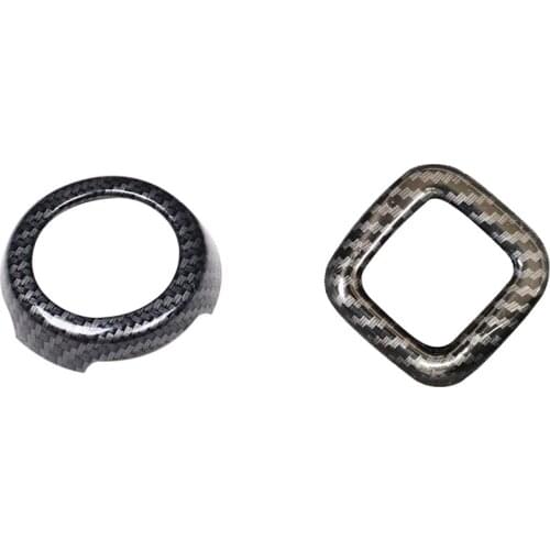 For Ford Ranger Everest Endeavor 2015+ Carbon Fiber Gear Shift Panel Knob Cover & Rear Light Switch Button Cover