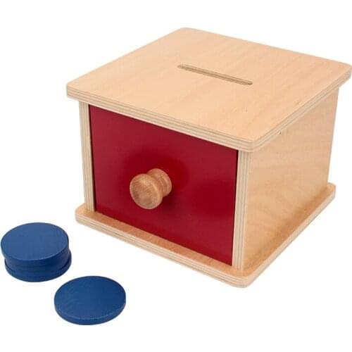 Montessori Kids Toy Baby Wooden Coin Box Piggy Bank Learning Educational Preschool Training Brinquedos Juguets