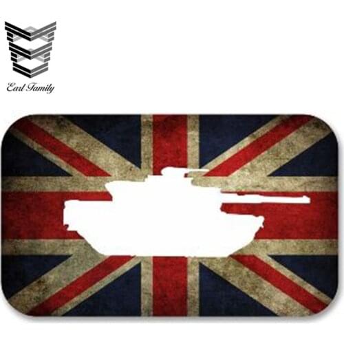EARLFAMILY 13cm x 6.5cm Army Tank Union Jack Vinyl Decal Sticker Self Adhesive Funny Car Sticker Waterproof Window Assessoires