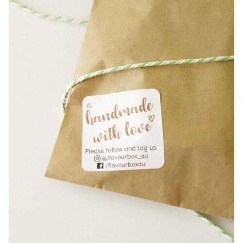 Handmade Labels ，Small Business StickersThank You Stickers ，Personalize Social Media Stickers