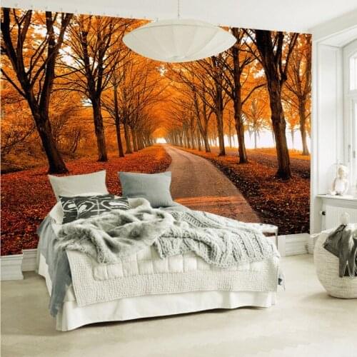 Dropship Custom Mural 3D Autumn Forest Wallpaper Living Room TV Backdrop Custom Wallpaper Photo Wall Mural Wall Decor Murales