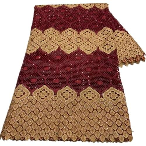 French Embroidery Guipure Cord Lace Fabric 2021 High Quality Lace Nigerian African Lace Fabric For Wedding Party VD-160