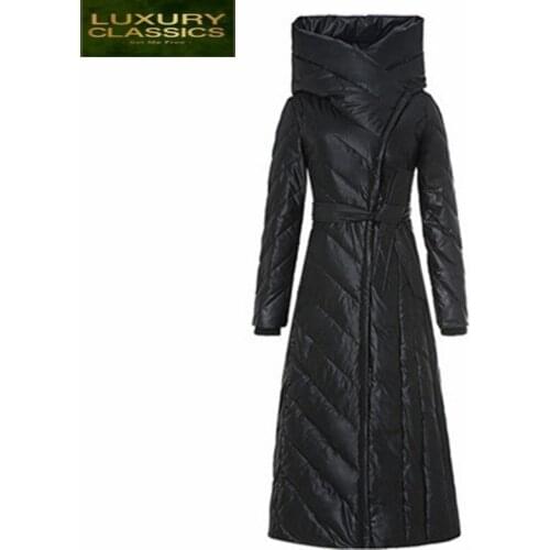 Warm 2021 New Fashion Womens Winter Jackets 85% White Duck Down Jacket Female Long Parkas Coats Black Outwear CJ423